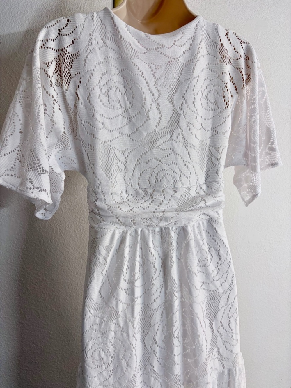 Lilly Pulitzer XS Parigi Maxi Dress White Rose Lace Bridal Engagement V Neck - Picture 5 of 14
